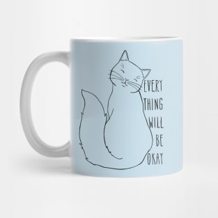Everything Will Be Okay Cat - Black Mug